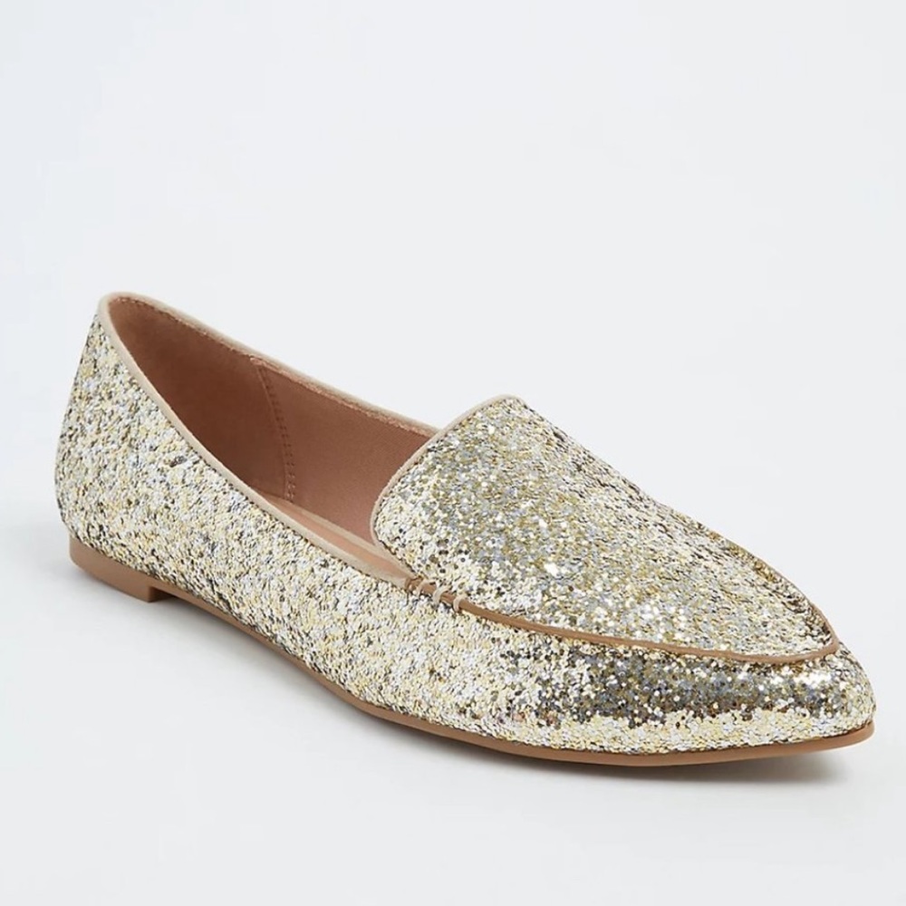 Torrid Glittered Loafers Flats Shoes 7 8 wide - Picture 2 of 12